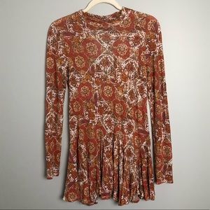 Free People Open Back Tunic Top Size Small